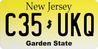 NJ license plate C35UKQ