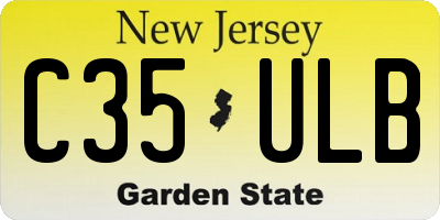 NJ license plate C35ULB