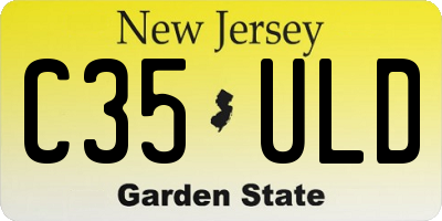 NJ license plate C35ULD