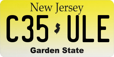 NJ license plate C35ULE