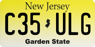 NJ license plate C35ULG