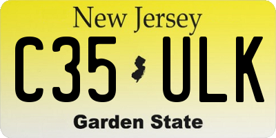 NJ license plate C35ULK