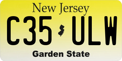 NJ license plate C35ULW