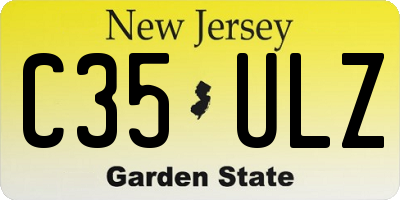 NJ license plate C35ULZ