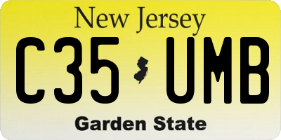 NJ license plate C35UMB