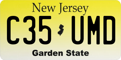 NJ license plate C35UMD