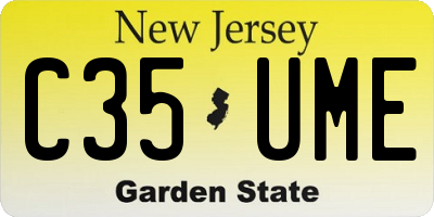 NJ license plate C35UME