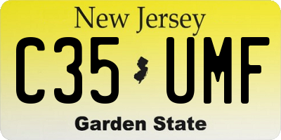 NJ license plate C35UMF