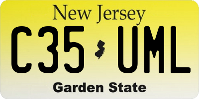NJ license plate C35UML