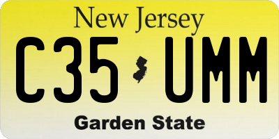NJ license plate C35UMM