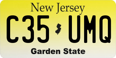 NJ license plate C35UMQ
