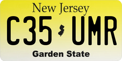 NJ license plate C35UMR