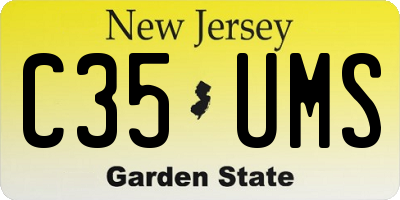 NJ license plate C35UMS