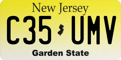 NJ license plate C35UMV
