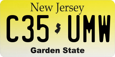 NJ license plate C35UMW