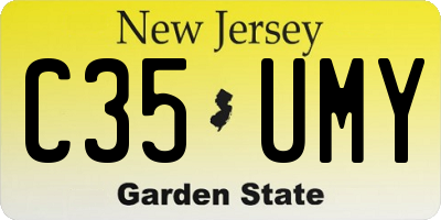NJ license plate C35UMY