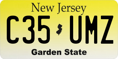 NJ license plate C35UMZ