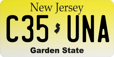 NJ license plate C35UNA