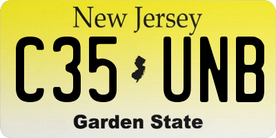 NJ license plate C35UNB