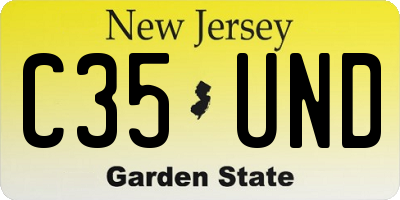 NJ license plate C35UND