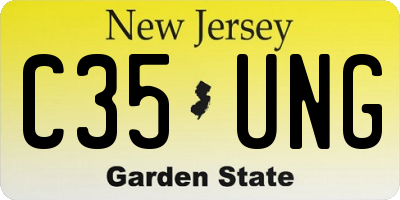 NJ license plate C35UNG