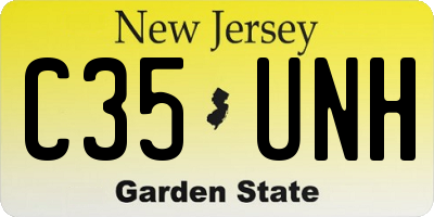 NJ license plate C35UNH