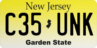 NJ license plate C35UNK