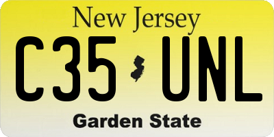 NJ license plate C35UNL