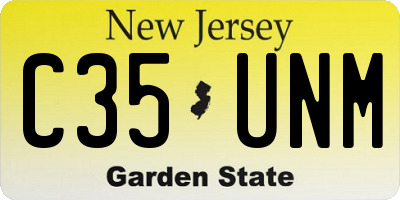 NJ license plate C35UNM