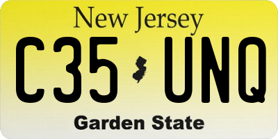NJ license plate C35UNQ