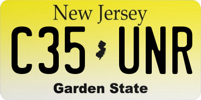 NJ license plate C35UNR