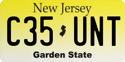 NJ license plate C35UNT