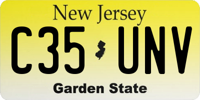 NJ license plate C35UNV