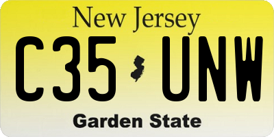 NJ license plate C35UNW