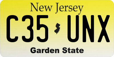 NJ license plate C35UNX