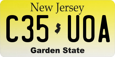 NJ license plate C35UOA