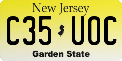 NJ license plate C35UOC