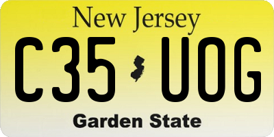 NJ license plate C35UOG