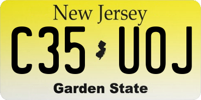 NJ license plate C35UOJ