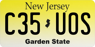 NJ license plate C35UOS