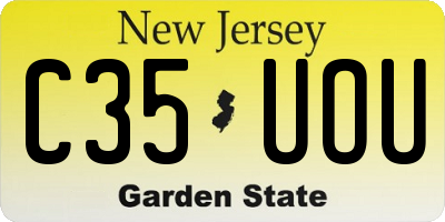 NJ license plate C35UOU