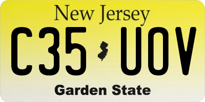 NJ license plate C35UOV