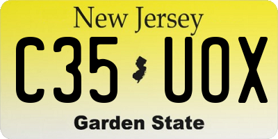 NJ license plate C35UOX