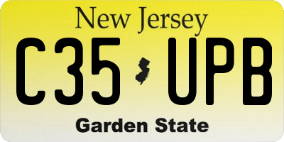 NJ license plate C35UPB