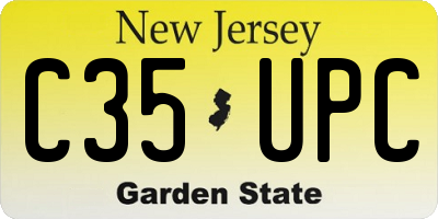 NJ license plate C35UPC