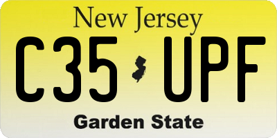 NJ license plate C35UPF