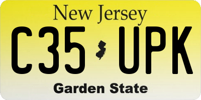 NJ license plate C35UPK