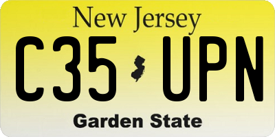 NJ license plate C35UPN