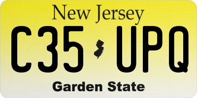 NJ license plate C35UPQ