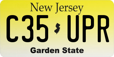 NJ license plate C35UPR